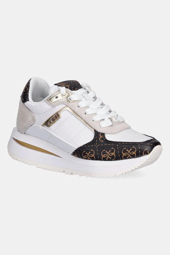 Guess sneakers ENERGY3 piele întoarsă alb FLPEG3.FAL12.WHIBR