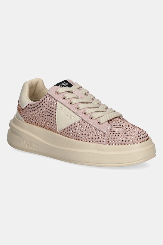 Шкіряні кросівки Guess ELBINA платформа рожевий FLPELB.SUE12.PINK