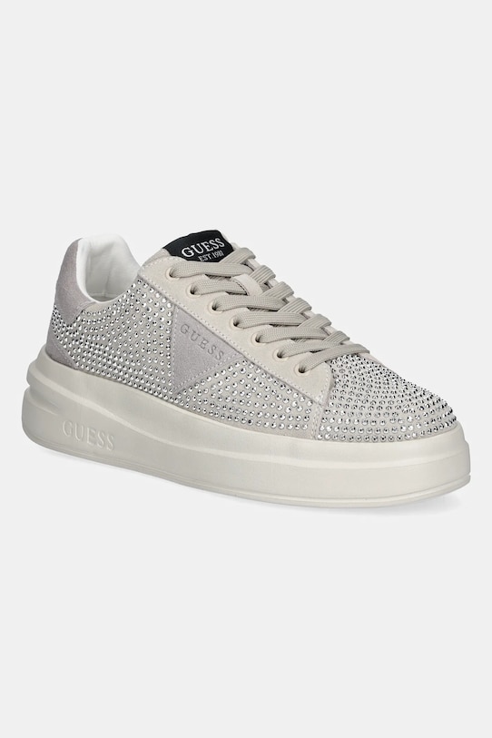 Guess sneakersy skórzane ELBINA platforma szary FLPELB.SUE12.WHITE