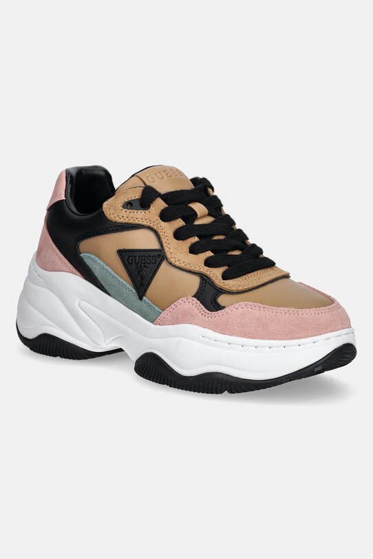 Tenisky Guess HAPYY textilní hnědá FLPHAP.ELE12.MULTI