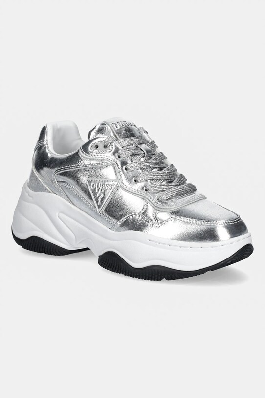 Αθλητικά Guess HAPYY υφασμάτινο ασημί FLPHAP.LEL12.SILVE