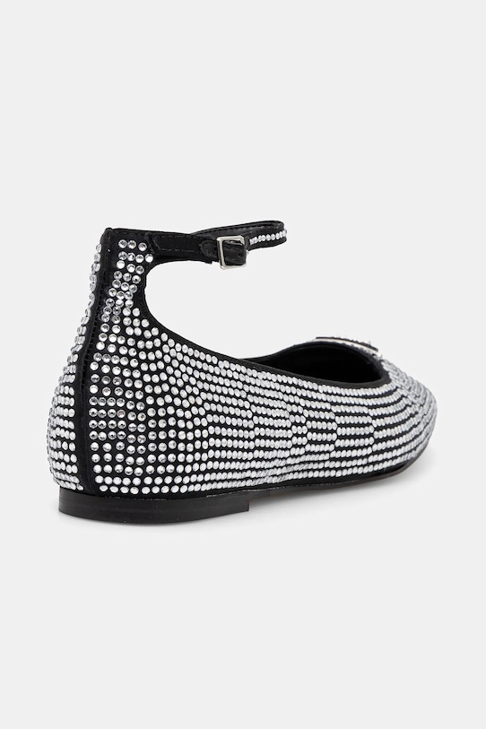 Boty Baleríny Guess LEVVISE FLPLVS.SAT02.BLACK stříbrná