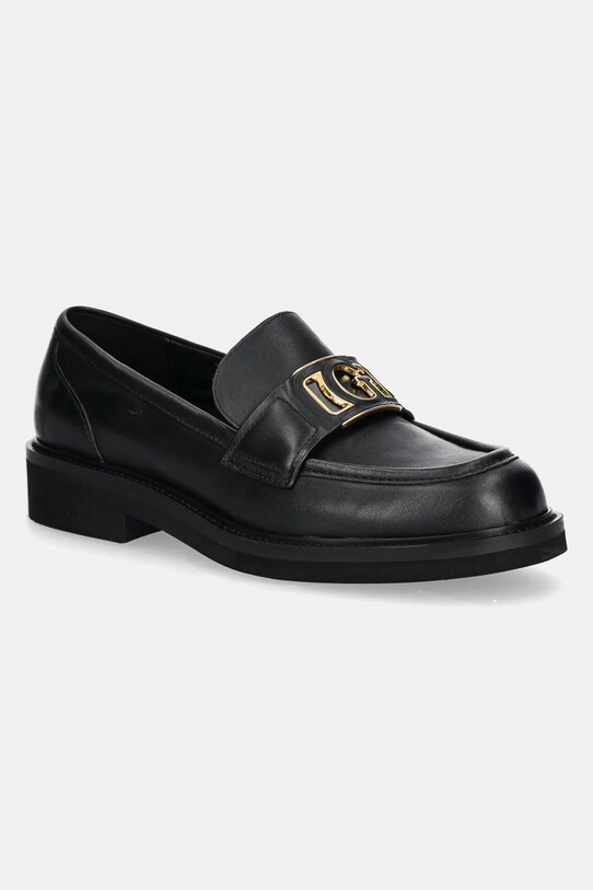 Kožené mokasíny Guess SHUTTLE usňová koža čierna FLPSHU.LEA14.BLACK