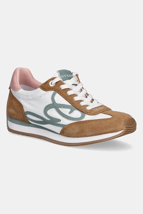 Guess sneakersy SKROLL tekstylny brązowy FLPSKR.SUE12.PINK