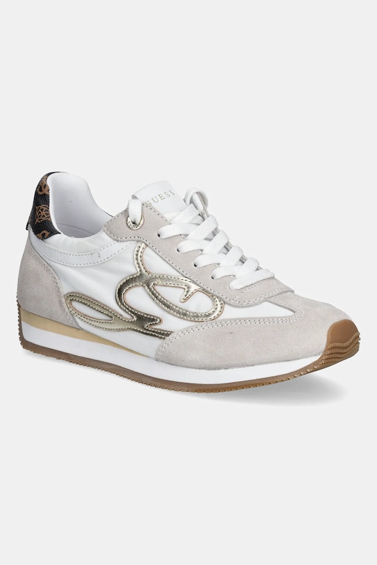 Guess sneakersy SKROLL tekstylny biały FLPSKR.SUE12.WHITE