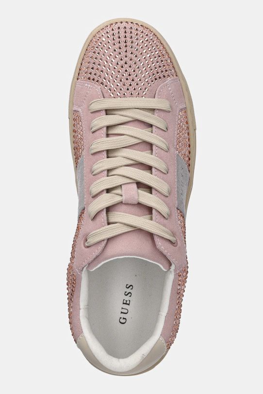 Semišové sneakers boty Guess TODA růžová FLPTOD.SUE12.PINK