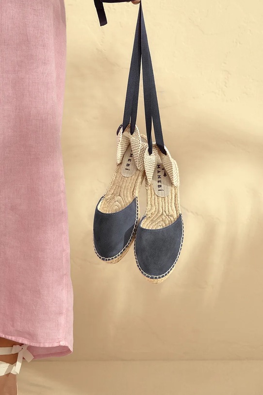 Παπούτσια Εσπαντρίγιες Manebi Flat Valenciana Espadrilles K.1.5.P0 μαύρο
