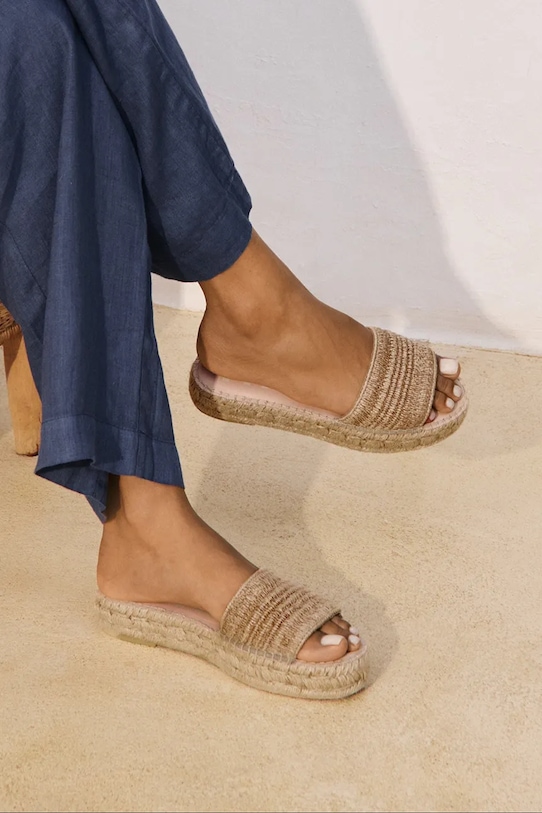 Šľapky Manebi Double Sole Slides platforma béžová H.1.5.DS