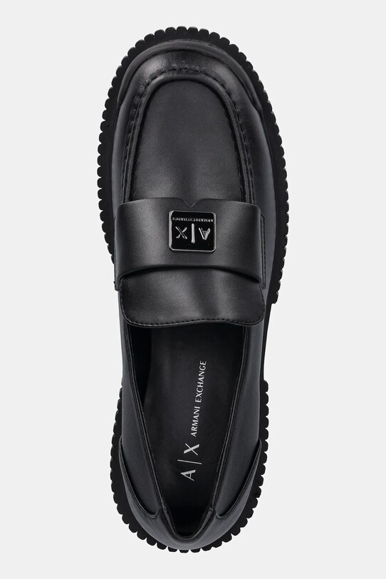 Kožené mokasíny Armani Exchange černá XDA006.XV874.00002
