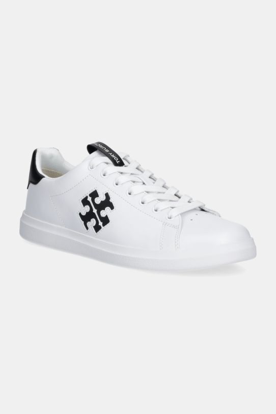 Tory Burch sneakers din piele Double T Howell Court plată alb 149728.101