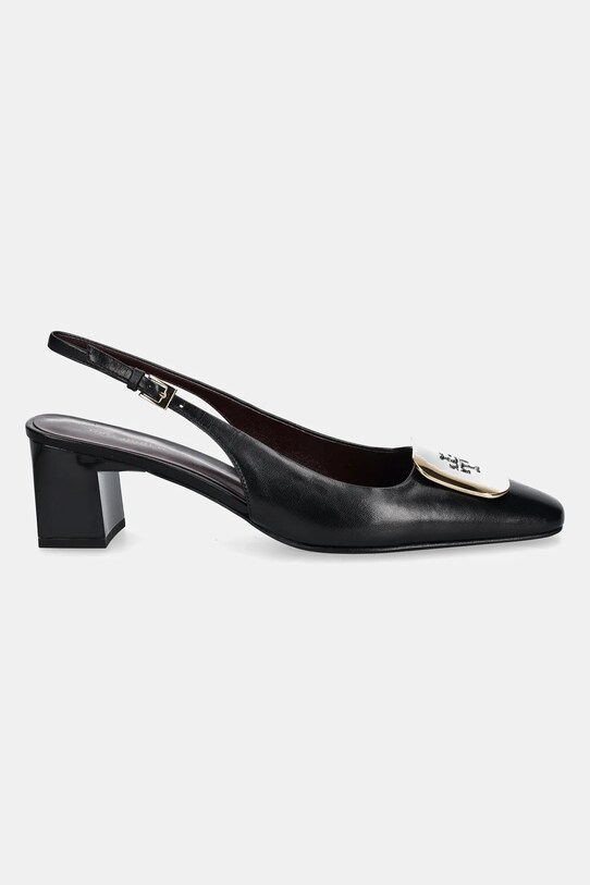 Tory Burch pantofi de piele Georgia Slingback 156479.006 negru SS25