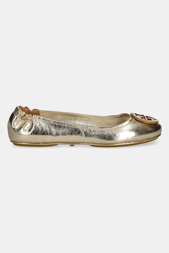 Шкіряні балетки Tory Burch Minnie Travel Ballet 162598.723 золотий SS25