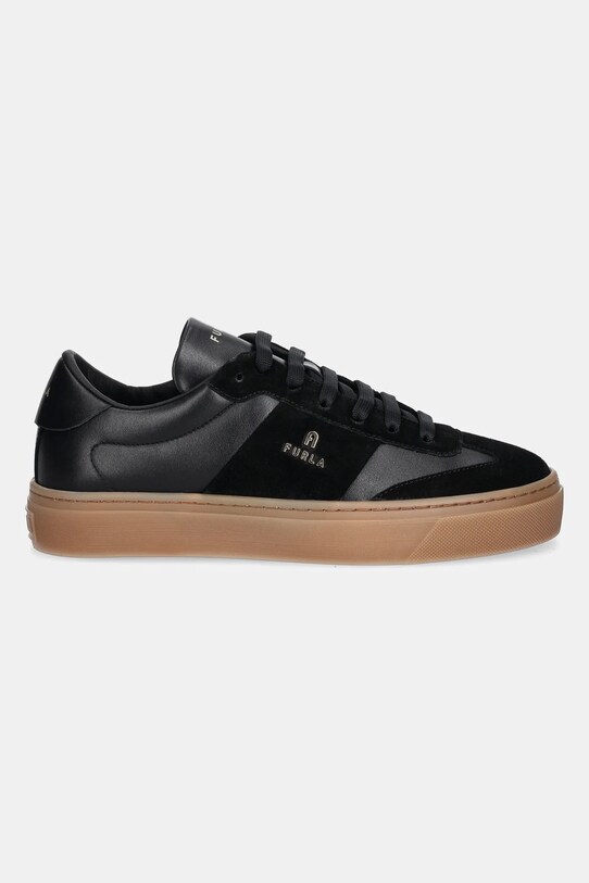 Kožne tenisice Furla Enjoy Lace-Up Sneaker YI79ENJ.BX3712.3482S crna SS25