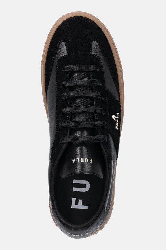 Kožne tenisice Furla Enjoy Lace-Up Sneaker crna YI79ENJ.BX3712.3482S