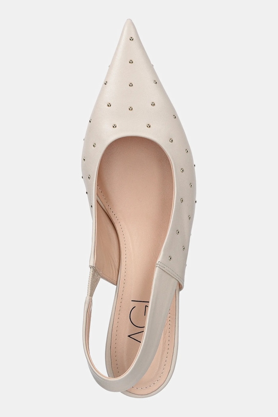 AGL czółenka skórzane Lenor S Studs beżowy D167022PCKS057G447