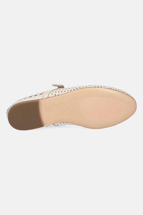 AGL baleriny skórzane Milly Pierced D544039PCSOFTY0119 beżowy