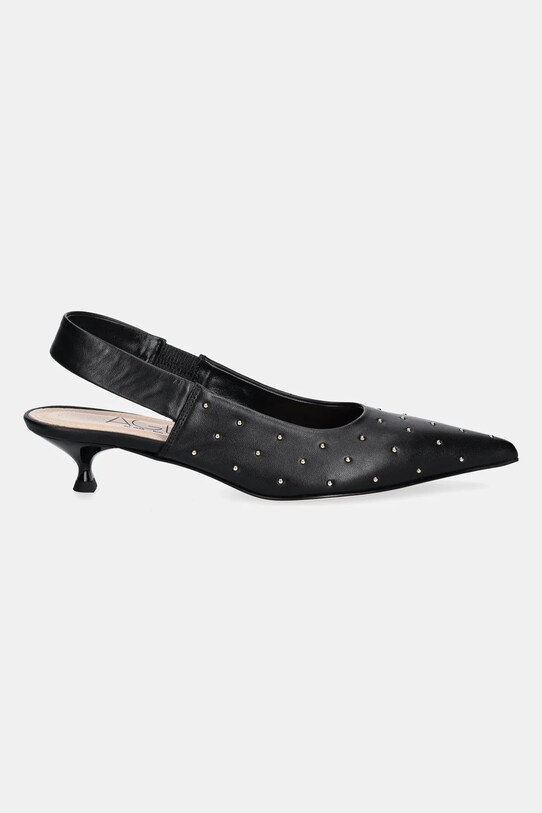 AGL pantofi de piele Lenor S Studs D167022PCKS0573656 negru SS25