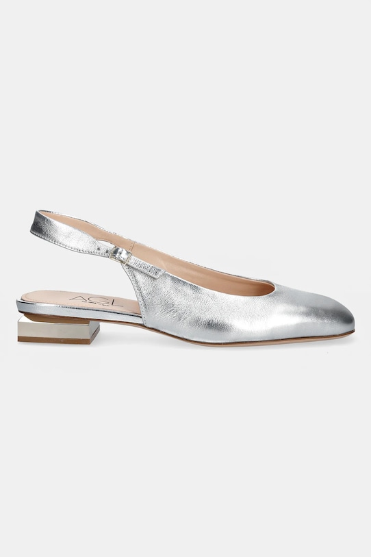 Шкіряні туфлі AGL Angie L Sling B D557006PCKB135G279 срібний SS25