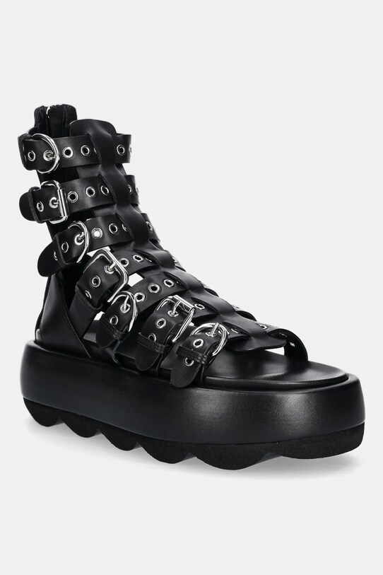 Kožené sandále AGL Gwendoline Straps usňová koža čierna D690005PHSOFTY0000