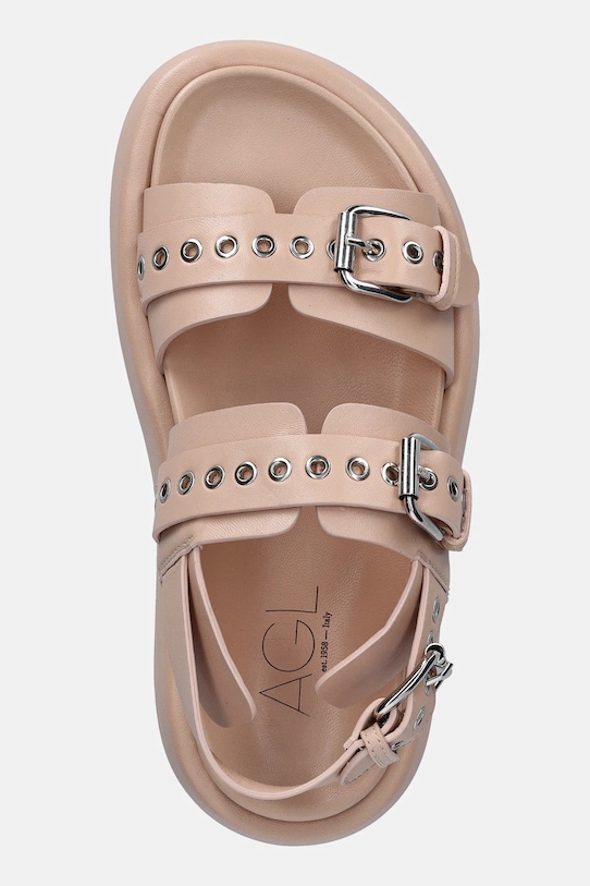 Usnjeni sandali AGL Gwendoline Sporty bež D690008PHSOFTY0551