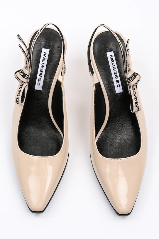Kožené lodičky Karl Lagerfeld PANACHE II béžová KL30808A.1H1