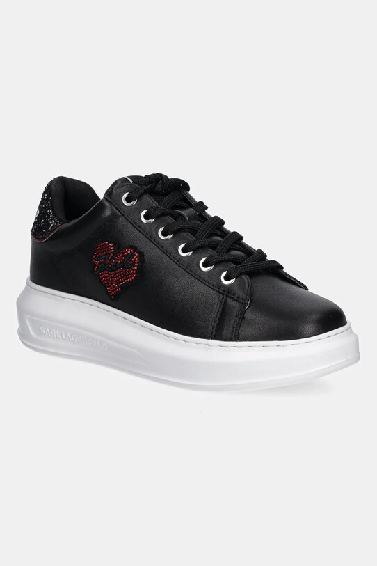 Кожаные кроссовки Karl Lagerfeld KAPRI платформа чёрный KL62515V.000