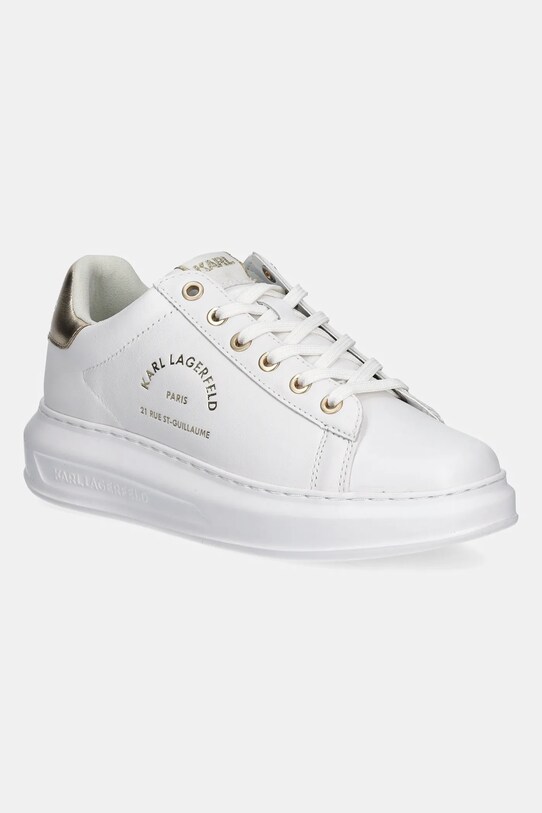 Karl Lagerfeld sneakersy skórzane KAPRI płaska biały KL62538K.01G