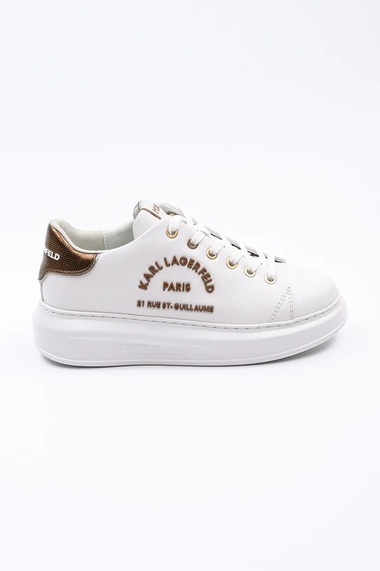 Karl Lagerfeld sneakersy skórzane KAPRI platforma biały KL62539M.01Z