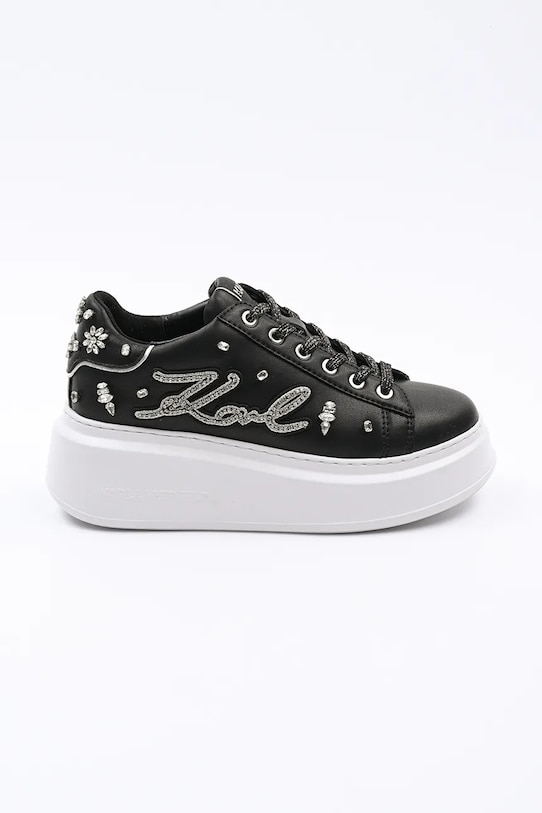 Karl Lagerfeld sneakersy skórzane ANAKAPRI platforma czarny KL63525.00S
