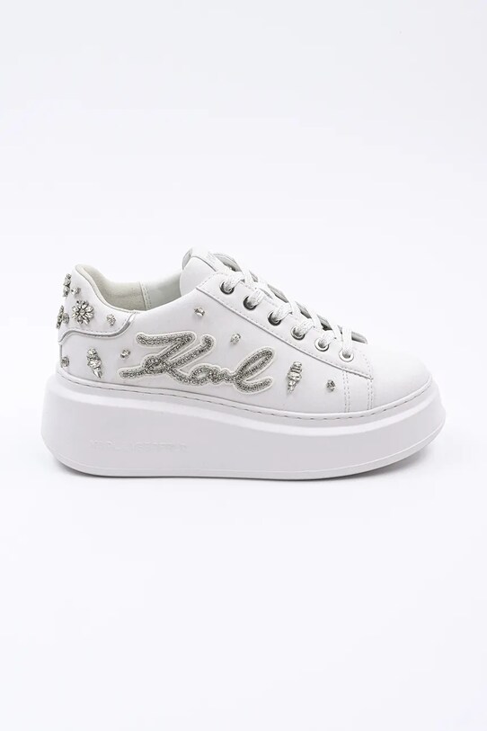 Karl Lagerfeld sneakers din piele ANAKAPRI platformă alb KL63525.01S