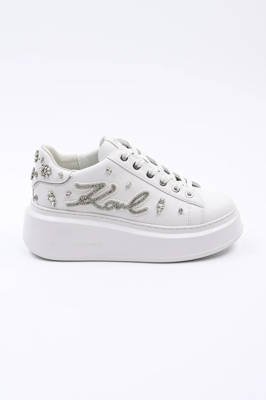 Usnjene superge Karl Lagerfeld ANAKAPRI Platforma bela KL63525.01S