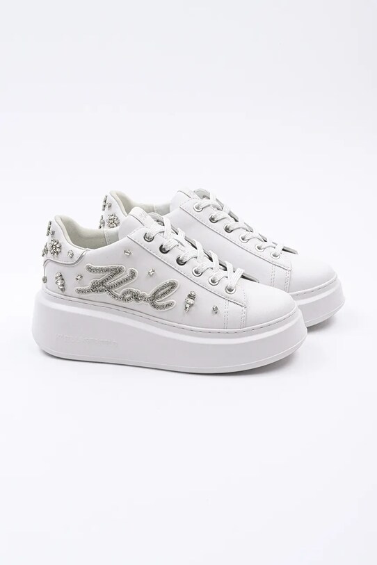 Karl Lagerfeld sneakers din piele ANAKAPRI KL63525.01S alb SS25
