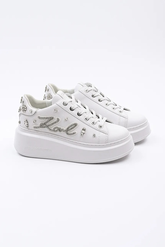 Usnjene superge Karl Lagerfeld ANAKAPRI KL63525.01S bela SS25