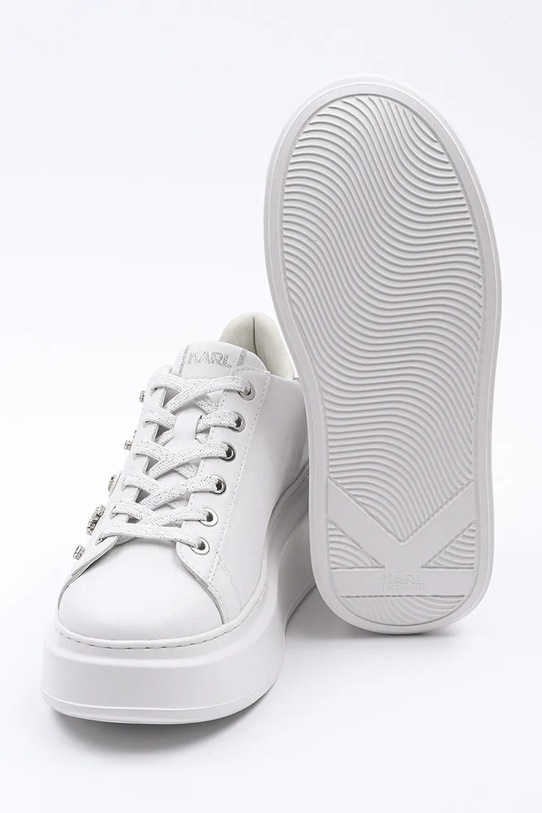 Usnjene superge Karl Lagerfeld ANAKAPRI KL63525.01S bela