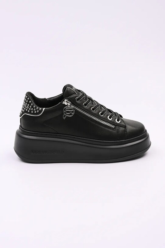 Karl Lagerfeld sneakersy skórzane ANAKAPRI platforma czarny KL63527.00X