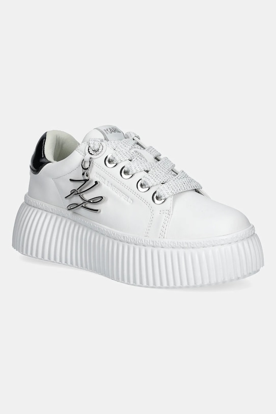 Шкіряні кросівки Karl Lagerfeld KREEPER LO платформа білий KL42376A.011