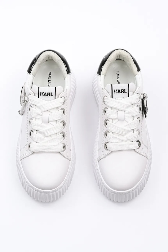 Scarpe Karl Lagerfeld sneakers in pelle KREEPER LO NFT KL42376T.011 bianco