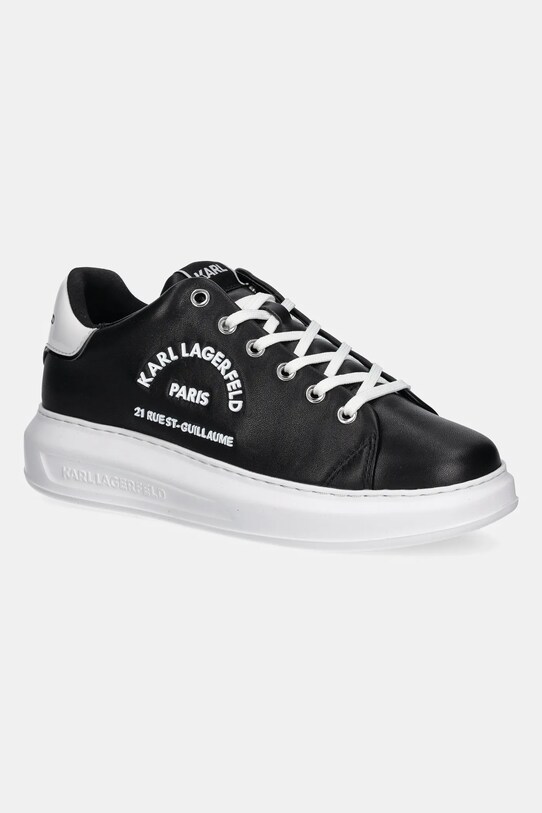Karl Lagerfeld bőr sportcipő KAPRI lapos fekete KL62539K.00W