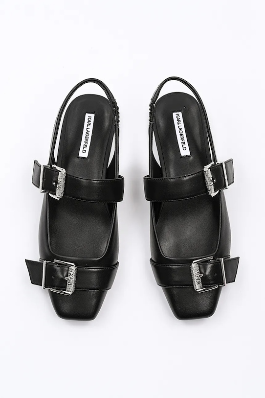 Шкіряні балетки Karl Lagerfeld KONNIE KL40186A.000 чорний