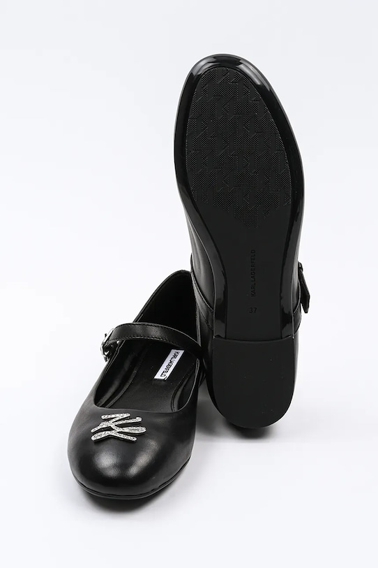 Karl Lagerfeld baleriny skórzane KARO czarny KL40121S.000