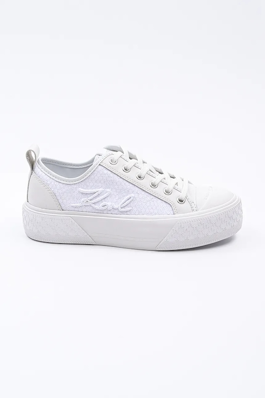 Karl Lagerfeld scarpe da ginnastica KAMPUS MAX III pelle fiore bianco KL60611F.411