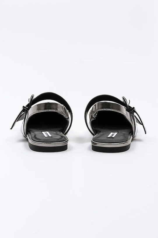 Obuwie Karl Lagerfeld baleriny skórzane KONNIE KL40186A.0SL srebrny