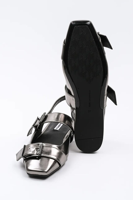 Karl Lagerfeld balerini de piele KONNIE argintiu KL40186A.0SL