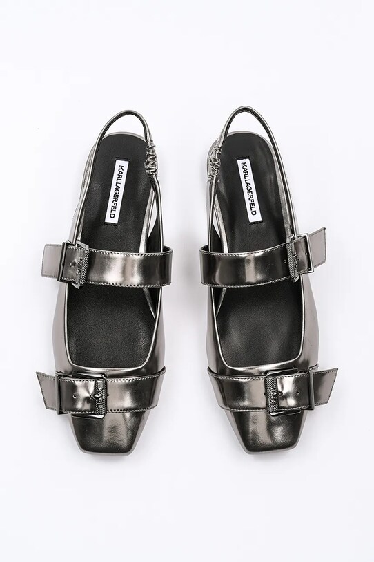 Karl Lagerfeld balerini de piele KONNIE KL40186A.0SL argintiu