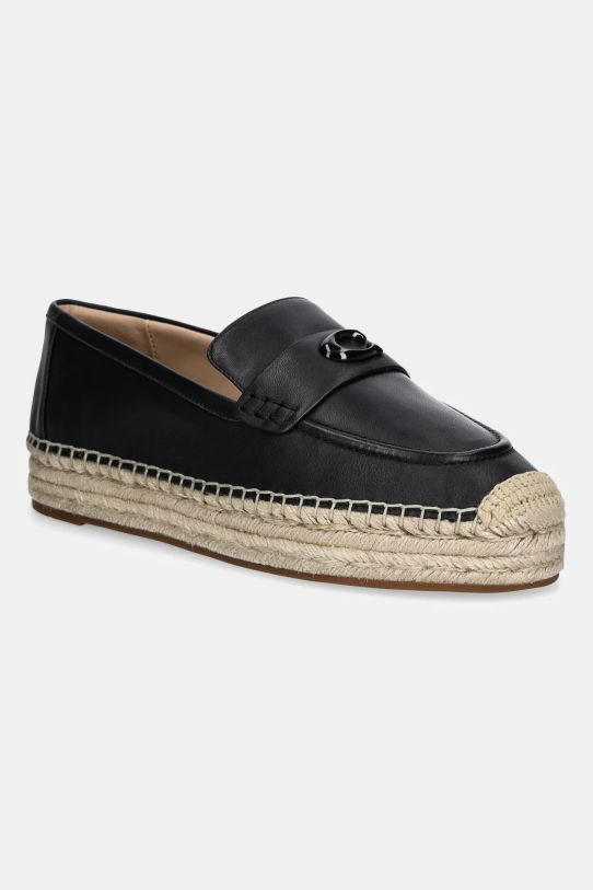 Kožené espadrilky Coach Camilla usňová koža čierna CR045.BLK