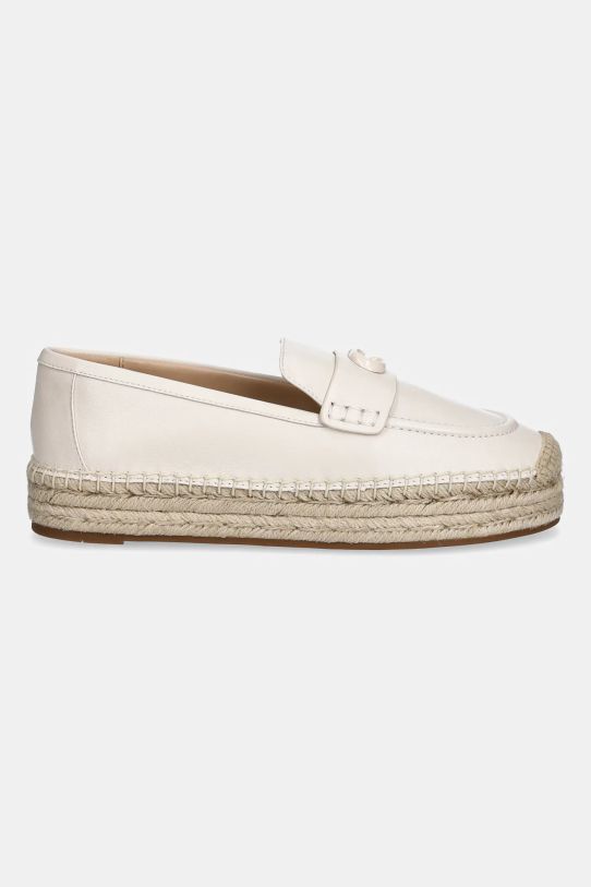 Coach espadryle skórzane Camilla CR045.CHK beżowy SS25