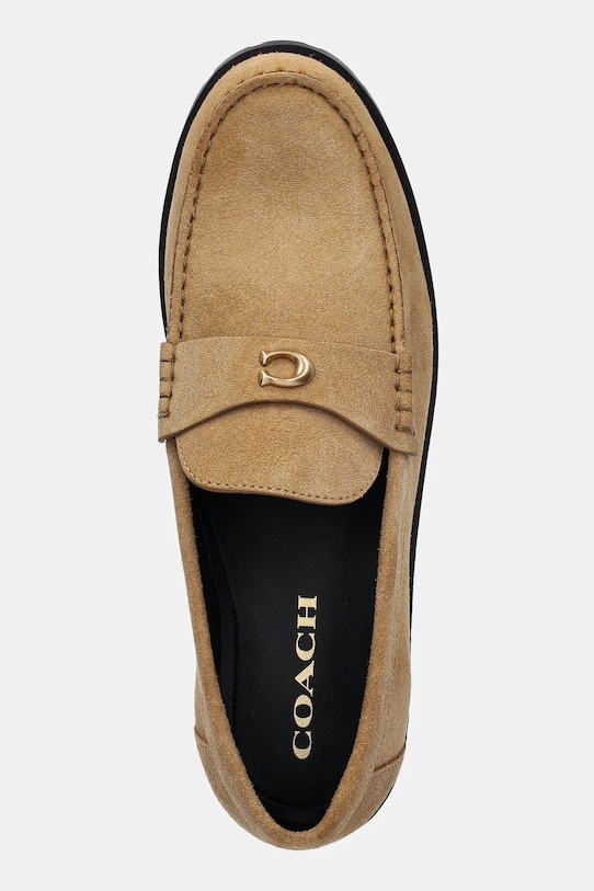 Coach mocasini din piele intoarsa Jocelyn maro CZ376.NLW
