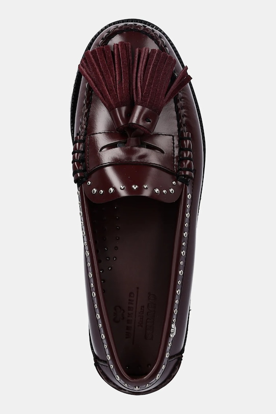 Weekend Max Mara mokasyny skórzane WEEKENDAN bordowy 2515521014600.BORDEAUX