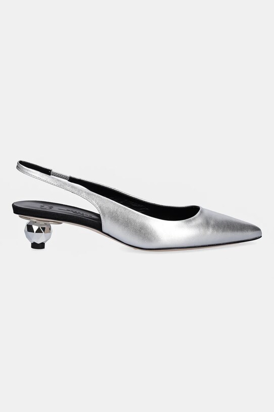 Weekend Max Mara pantofi de piele GALLICO 2515521034600.SILVER argintiu SS25