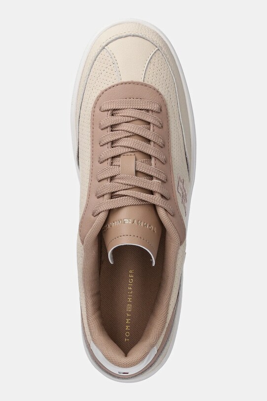 Kožne tenisice Tommy Hilfiger TH HERITAGE SNEAKER PERF bež FW0FW08380